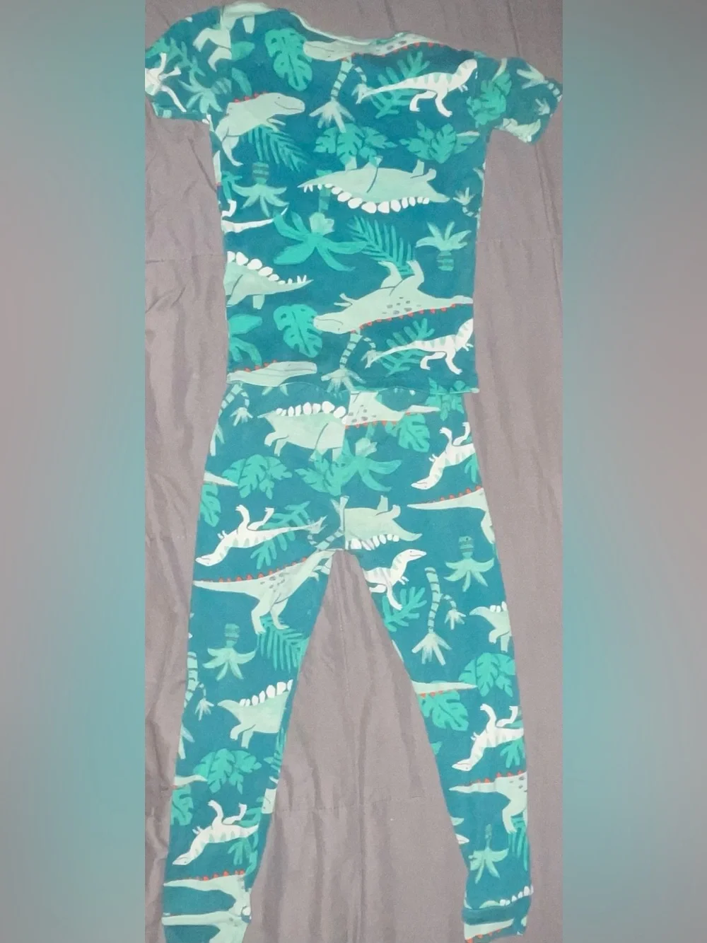 Carter's Teal and Mint Dinosaur Pajama Set